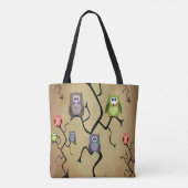 Cartoon Great Horned Owls Tote Bag (Achterkant)