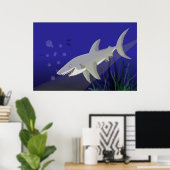 Cartoon - Great White Shark Poster Print (Thuiskantoor)