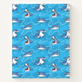 Cartoon Great White Sharks Notitieboek (Achterkant)