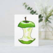 Cartoon Green Apple (Granny Smith) Apple Core Briefkaart (Staand voorkant)