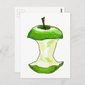 Cartoon Green Apple (Granny Smith) Apple Core Briefkaart (Voorkant / Achterkant)