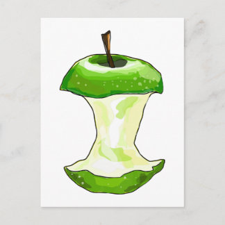 Cartoon Green Apple (Granny Smith) Apple Core Briefkaart