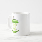 Cartoon Green Apple (Granny Smith) Apple Core Koffiemok (Voorkant links)