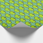 Cartoon Green Apples Patroon Cadeaupapier (Hoek)