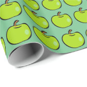 Cartoon Green Apples Patroon Cadeaupapier (Rol Hoek)