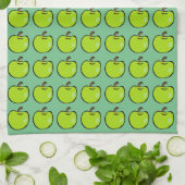 Cartoon Green Apples Patroon Theedoek (Gevouwen)