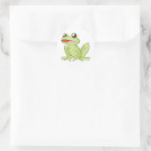 Cartoon Green Bull Frog Ronde Sticker (Tas)