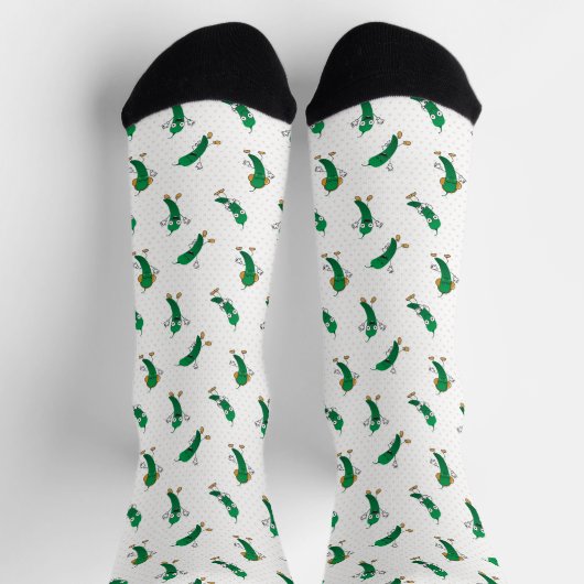 Cartoon Green Chili Pattern Socks Sokken (Top)