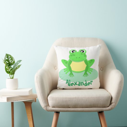 Cartoon Green Frog Schattige Kussen (Stoel)