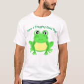 Cartoon Green Frog Schattige T-shirt (Voorkant)