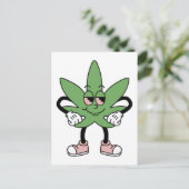 Cartoon Green Leaf Briefkaart (Staand voorkant)