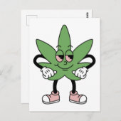 Cartoon Green Leaf Briefkaart (Voorkant / Achterkant)