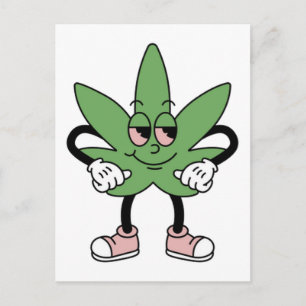 Cartoon Green Leaf Briefkaart