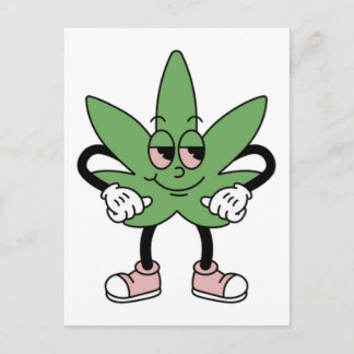 Cartoon Green Leaf Briefkaart