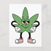 Cartoon Green Leaf Briefkaart (Voorkant)