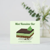 Cartoon Green Mint Nanaimo Bar Smiling Food Briefkaart (Staand voorkant)
