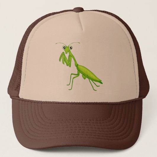 Cartoon Green Praying Mantis Petten en Petten (Voorkant)