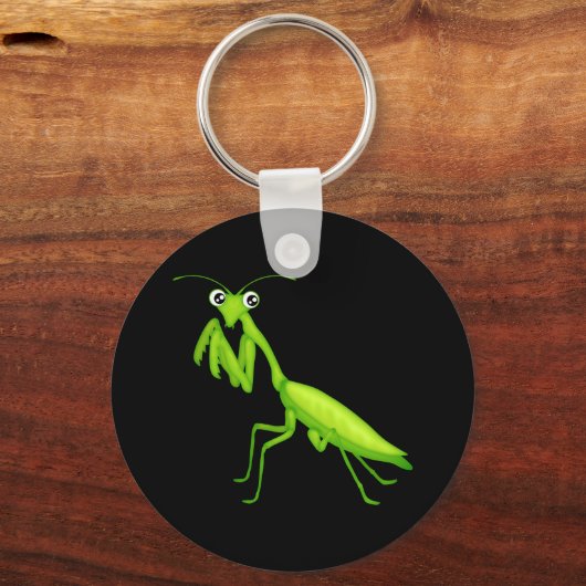Cartoon Green Praying Mantis Sleutelhanger (Voorkant)