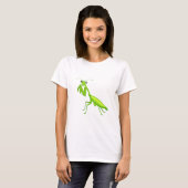 Cartoon Green Praying Mantis Unisex Volwassen Kled T-shirt (Voorkant volledig)