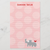 Cartoon Grey Rhino Kind Kinderen Verjaardag Dank u Briefpapier (Voorkant)