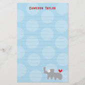 Cartoon Grey Rhino Kind Kinderen Verjaardag Dank u Briefpapier (Voorkant)