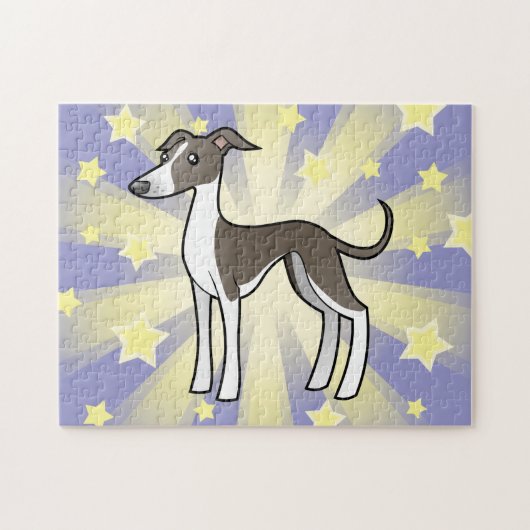Cartoon Greyhound/Whippet/Italiaanse Greyhound Legpuzzel (Horizontaal)