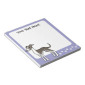 Cartoon Greyhound/Whippet/Italiaanse Greyhound Notitieblok (Schuin)
