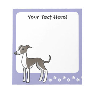 Cartoon Greyhound/Whippet/Italiaanse Greyhound Notitieblok