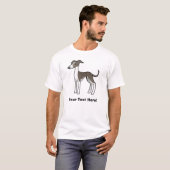 Cartoon Greyhound/Whippet/Italiaanse Greyhound T-shirt (Voorkant volledig)