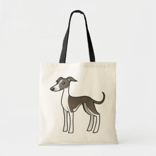 Cartoon Greyhound/Whippet/Italiaanse Greyhound Tote Bag