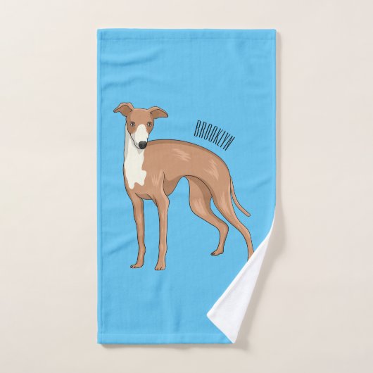 Cartoon grijnshond bad handdoek (Handdoek)
