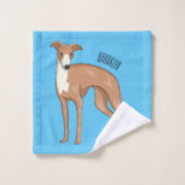 Cartoon grijnshond bad handdoek (Wasdoekje)