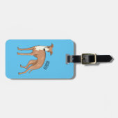 Cartoon grijnshond bagagelabel (Voorkant horizontaal)