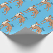 Cartoon grijnshond cadeaupapier (Hoek)