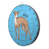 Cartoon grijnshond dartbord (Voorkant Rechts)