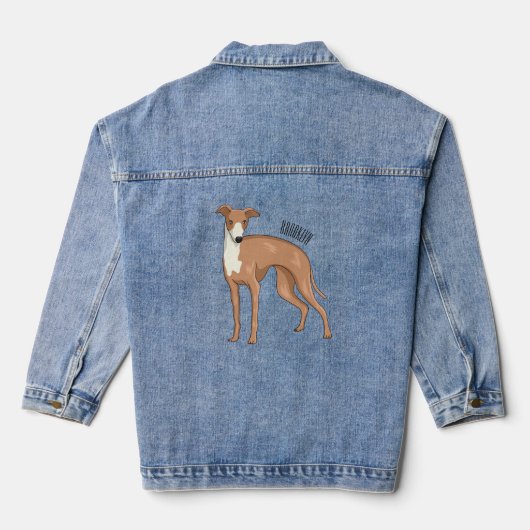 Cartoon grijnshond denim jacket (Achterkant)