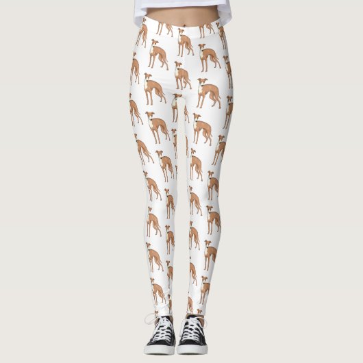 Cartoon grijnshond leggings (Voorkant)