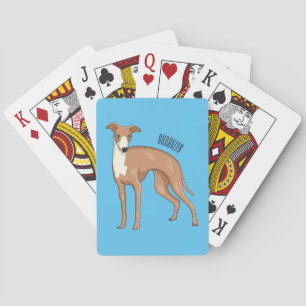 Cartoon grijnshond pokerkaarten