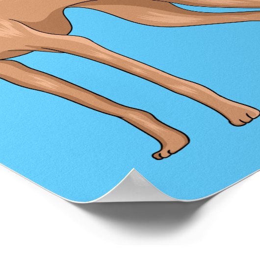 Cartoon grijnshond poster (Hoek)