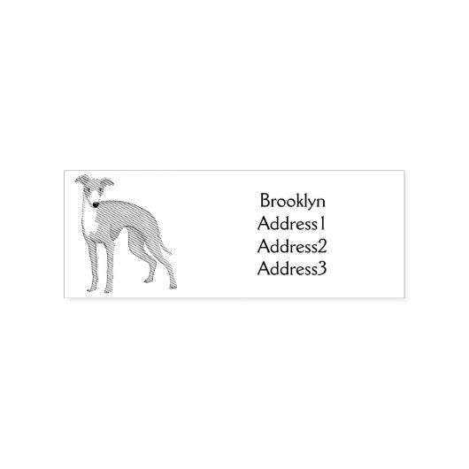 Cartoon grijnshond rubberstempel (Afrduk)