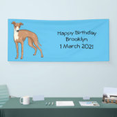 Cartoon grijnshond spandoek (Beurs)