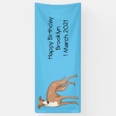 Cartoon grijnshond spandoek (Verticaal)