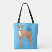 Cartoon grijnshond tote bag (Achterkant)