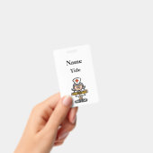 Cartoon Grijs Haar Verpleegster Badge  Personalise (Handheld)