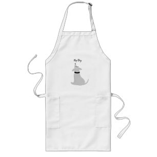 Cartoon grijze hond Varkens Dog Long Apron Lang Schort