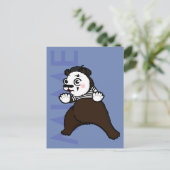 CARTOON GRIZZLY BEER MIME VERTICALE BRIEFKAART (Staand voorkant)