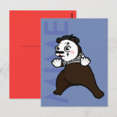 CARTOON GRIZZLY BEER MIME VERTICALE BRIEFKAART (Voorkant / Achterkant)