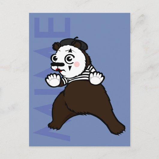 CARTOON GRIZZLY BEER MIME VERTICALE BRIEFKAART (Voorkant)