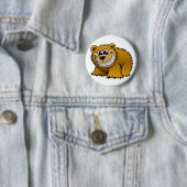 Cartoon Grizzly Beer Ronde Button 5,7 Cm (In situ)