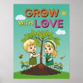 Cartoon Groei Positieve Inspirerende Citat Kinderk Poster (Voorkant)